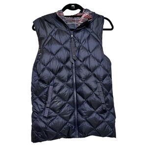 Lululemon FLUFFIEST VEST Reversible Navy Blue & Cypress Plaid 650 Goose Down 8